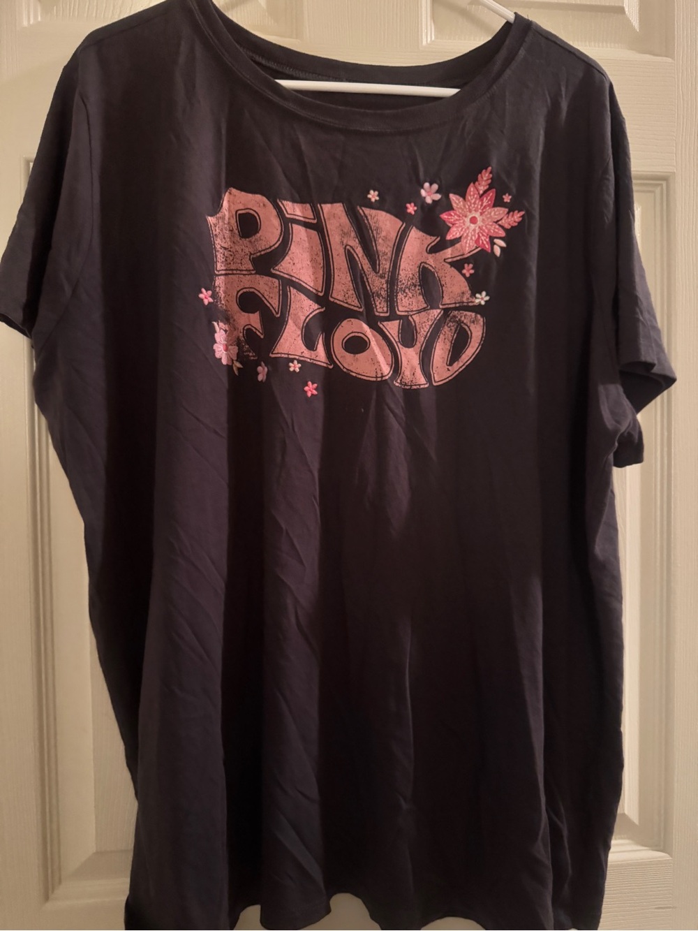 Pink Floyd Black Tee with Pink Floral Logo